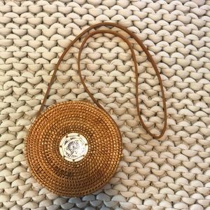 Round Rattan Purse